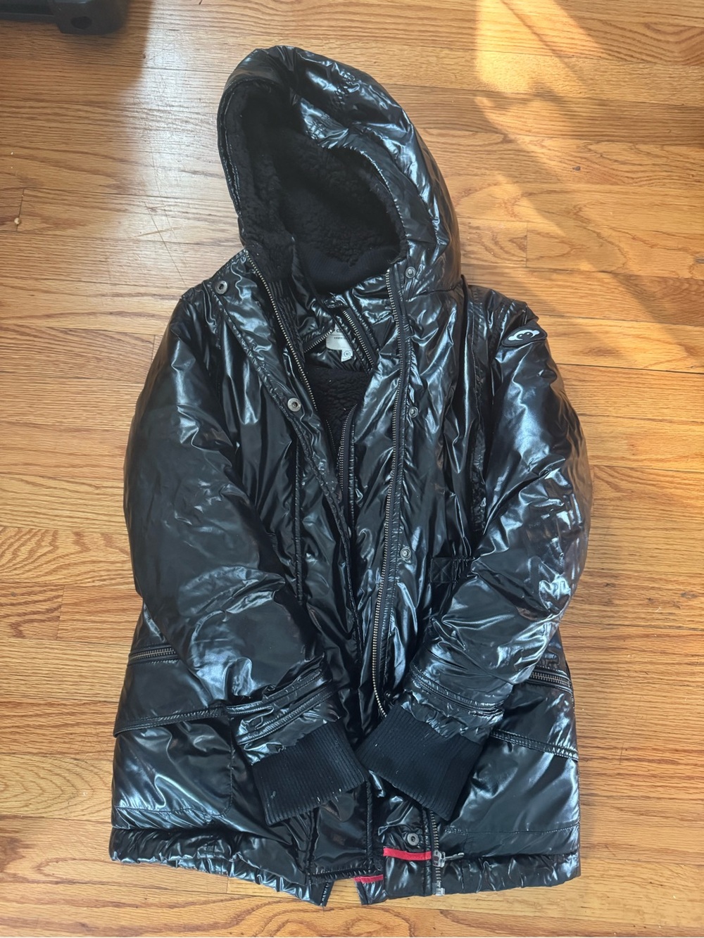 Appaman Black Shiny Hooded Puffer Jacket